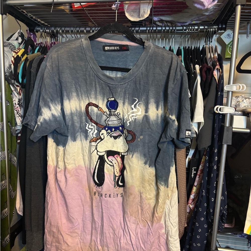 Black Keys Goofy Short Sleeve Tee with Embroidery